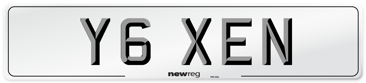 Y6 XEN Number Plate from New Reg